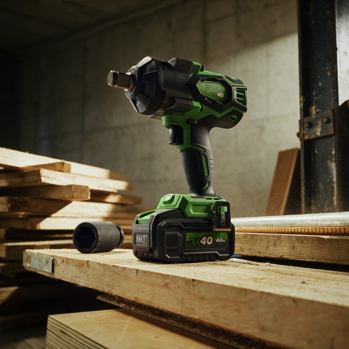 Rikä RK40 40V 3/4in Cordless High-Torque Impact Wrench | 1700Nm Nut-Busting Torque | Friction Ring | Brushless Motor | Body Only